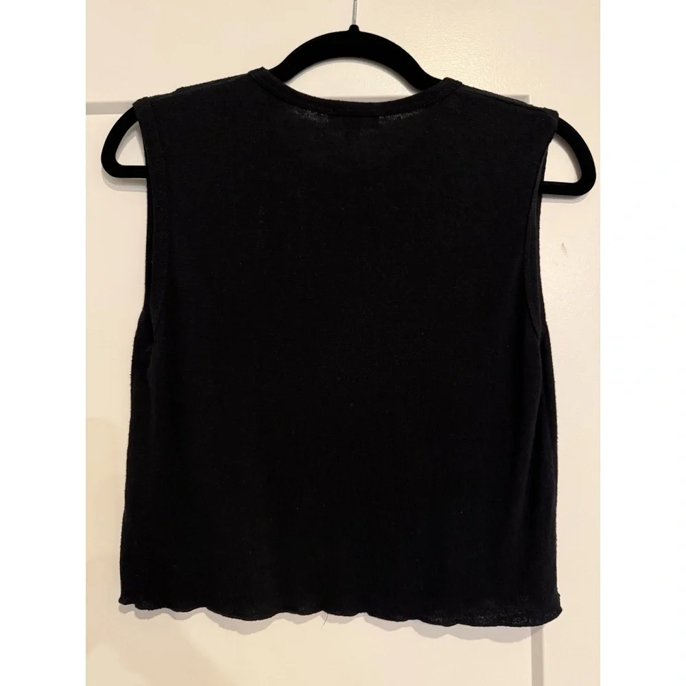 Ozma Tasi Crop, Regen Silk Noil Jersey, Black - Picture 2 of 6